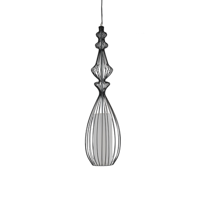 GLOBOSTAR® LILY 01561 Vintage Κρεμαστό Φωτιστικό Οροφής με Ντουί 1 x E27 AC 220-240V IP20 - Μαύρο & Λευκό - Μ90 x Π90 x Υ20cm