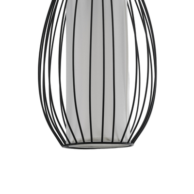 GLOBOSTAR® LILY 01561 Vintage Κρεμαστό Φωτιστικό Οροφής με Ντουί 1 x E27 AC 220-240V IP20 - Μαύρο & Λευκό - Μ90 x Π90 x Υ20cm