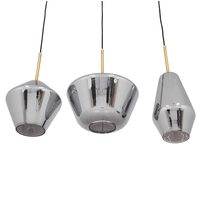 GLOBOSTAR® AMARIS 00975 Μοντέρνο Κρεμαστό Φωτιστικό Οροφής με Ντουί 3 x E27 AC 220-240V IP20 - Χρυσό & Ασημί - Μ75 x Π30 x Υ30cm
