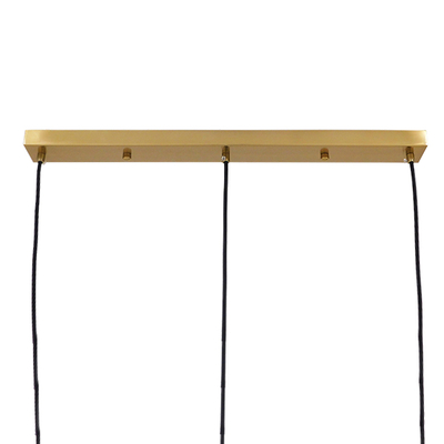 GLOBOSTAR® AMARIS 00977 Μοντέρνο Κρεμαστό Φωτιστικό Οροφής με Ντουί 3 x E27 AC 220-240V IP20 - Χρυσό & Μελί - Μ75 x Π30 x Υ30cm