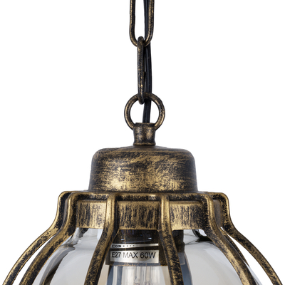 GLOBOSTAR® ETOILE 00988 Vintage Κρεμαστό Φωτιστικό Οροφής με Ντουί 1 x E27 AC 220-240V IP20 - Μπρούτζινο Εφέ Σκουριάς & Μελί - Μ18 x Π18 x Y27cm