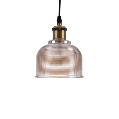 GLOBOSTAR® SEGRETO 01448 Vintage Κρεμαστό Φωτιστικό Οροφής με Ντουί 1 x E27 AC 220-240V IP20 - Διάφανο & Χρυσό - Μ14 x Π14 x Υ18cm