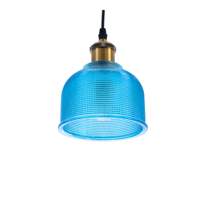 GLOBOSTAR® SEGRETO 01452 Vintage Κρεμαστό Φωτιστικό Οροφής με Ντουί 1 x E27 AC 220-240V IP20 - Μπλε & Χρυσό - Μ14 x Π14 x Υ18cm