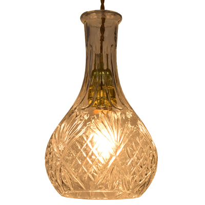 GLOBOSTAR® WHISKEY 01514 Vintage Κρεμαστό Φωτιστικό Οροφής με Ντουί 1 x E27 AC 220-240V IP20 - Διάφανο - Μ14 x Π14 x Υ23cm