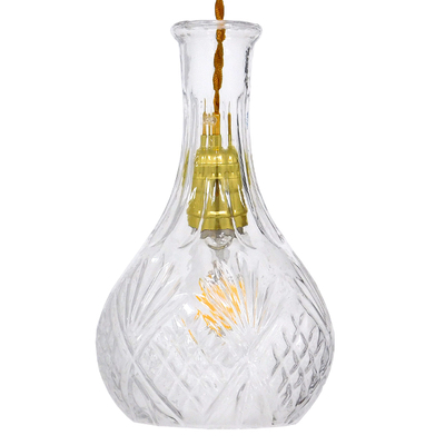 GLOBOSTAR® WHISKEY 01514 Vintage Κρεμαστό Φωτιστικό Οροφής με Ντουί 1 x E27 AC 220-240V IP20 - Διάφανο - Μ14 x Π14 x Υ23cm