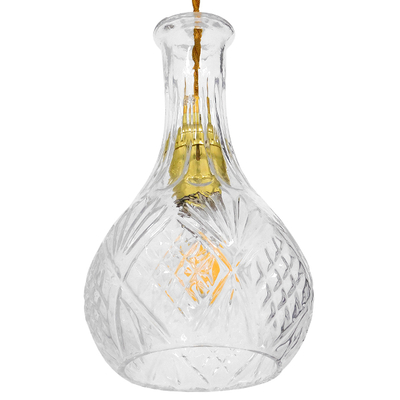 GLOBOSTAR® WHISKEY 01514 Vintage Κρεμαστό Φωτιστικό Οροφής με Ντουί 1 x E27 AC 220-240V IP20 - Διάφανο - Μ14 x Π14 x Υ23cm