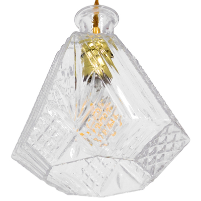 GLOBOSTAR® WHISKEY 01515 Vintage Κρεμαστό Φωτιστικό Οροφής με Ντουί 1 x E27 AC 220-240V IP20 - Διάφανο - Μ11 x Π11 x Υ20cm