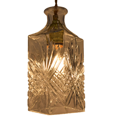 GLOBOSTAR® WHISKEY 01516 Vintage Κρεμαστό Φωτιστικό Οροφής με Ντουί 1 x E27 AC 220-240V IP20 - Διάφανο - Μ10 x Π10 x Υ24cm