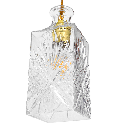 GLOBOSTAR® WHISKEY 01516 Vintage Κρεμαστό Φωτιστικό Οροφής με Ντουί 1 x E27 AC 220-240V IP20 - Διάφανο - Μ10 x Π10 x Υ24cm