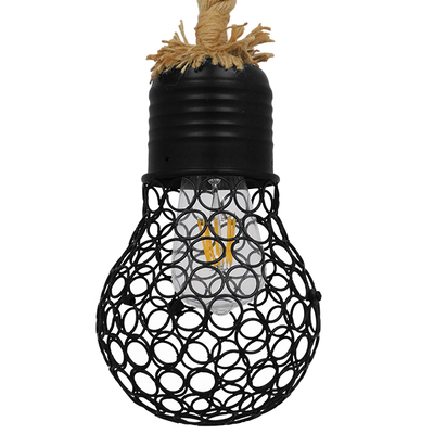 GLOBOSTAR® URBAN 01521 Vintage Κρεμαστό Φωτιστικό Οροφής με Ντουί 1 x E27 AC 220-240V IP20 - Μαύρο & Μπεζ - Μ15 x Π15 x Υ25cm