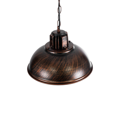 GLOBOSTAR® HARROW 01572 Vintage Κρεμαστό Φωτιστικό Οροφής με Ντουί 1 x E27 AC 220-240V IP20 - Χάλκινο - Μ33 x Π33 x Υ26cm