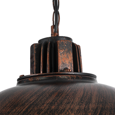 GLOBOSTAR® HARROW 01572 Vintage Κρεμαστό Φωτιστικό Οροφής με Ντουί 1 x E27 AC 220-240V IP20 - Χάλκινο - Μ33 x Π33 x Υ26cm