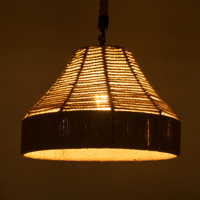 GLOBOSTAR® DOGMA 01609 Boho Κρεμαστό Φωτιστικό Οροφής με Ντουί 1 x E27 AC 220-240V IP20 - Μπεζ - Μ38 x Π38 x Υ28cm