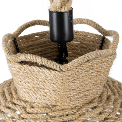 GLOBOSTAR® VENIER 01610 Boho Κρεμαστό Φωτιστικό Οροφής με Ντουί 1 x E27 AC 220-240V IP20 - Μπεζ - Μ35 x Π35 x Y26cm