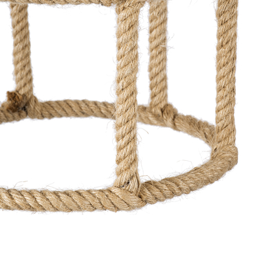 GLOBOSTAR® YUBA 01612 Boho Κρεμαστό Φωτιστικό Οροφής με Ντουί 1 x E27 AC 220-240V IP20 - Μπεζ - Μ22 x Π22 x Y40cm