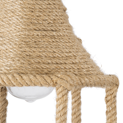 GLOBOSTAR® YUBA 01612 Boho Κρεμαστό Φωτιστικό Οροφής με Ντουί 1 x E27 AC 220-240V IP20 - Μπεζ - Μ22 x Π22 x Y40cm