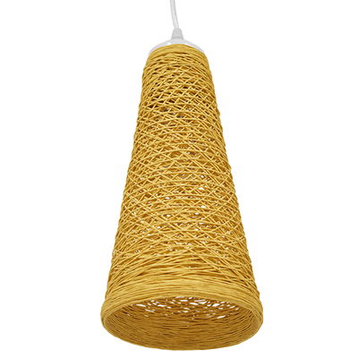 GLOBOSTAR® INCASS 01625 Vintage Κρεμαστό Φωτιστικό Οροφής με Ντουί 1 x E27 AC 220-240V IP20 - Μπεζ - Μ15 x Π15 x Y30.5cm