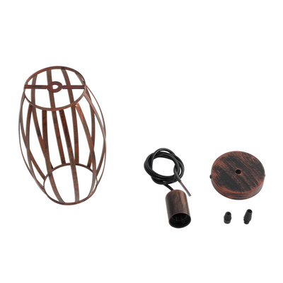 GLOBOSTAR® ZEBRA 01639 Vintage Κρεμαστό Φωτιστικό Οροφής με Ντουί 1 x E27 AC 220-240V IP20 - Χάλκινο - Μ15 x Π15 x Y15cm