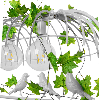 GLOBOSTAR® NEST 01647 Vintage Κρεμαστό Φωτιστικό Οροφής με Ντουί 3 x E27 AC 220-240V IP20 - Λευκό & Πράσινο - Μ86 x Π38 x Y37cm