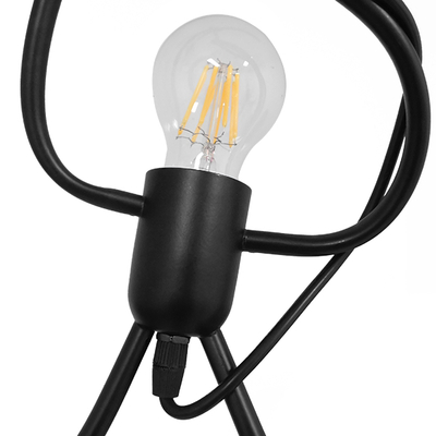 GLOBOSTAR® LITTLE MAN 01652 Μοντέρνο Κρεμαστό Φωτιστικό Οροφής με Ντουί 1 x E27 AC 220-240V IP20 - Μαύρο - Μ20 x Π20 x Υ40cm