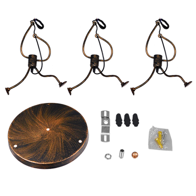 GLOBOSTAR® LITTLE MAN 01656 Μοντέρνο Κρεμαστό Φωτιστικό Οροφής με Ντουί 3 x E27 AC 220-240V IP20 - Χάλκινο - Μ45 x Π45 x Υ40cm