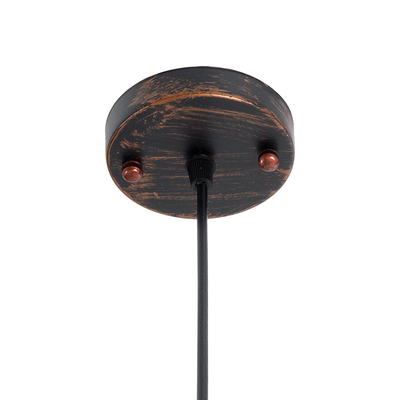 GLOBOSTAR® EARTH 01662 Vintage Κρεμαστό Φωτιστικό Οροφής με Ντουί 1 x E27 AC 220-240V IP20 - Χάλκινο - Μ30 x Π30 x Y30cm