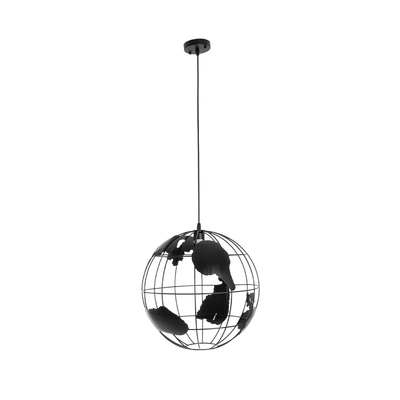 GLOBOSTAR® EARTH 01663 Vintage Κρεμαστό Φωτιστικό Οροφής με Ντουί 1 x E27 AC 220-240V IP20 - Μαύρο - Μ40 x Π40 x Υ38cm