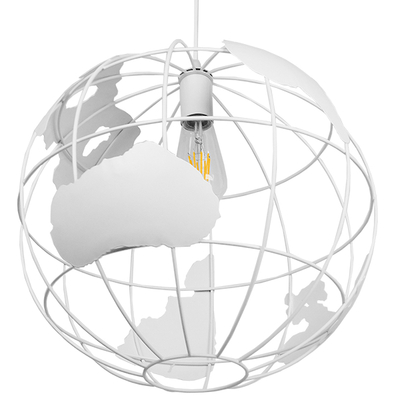 GLOBOSTAR® EARTH 01664 Vintage Κρεμαστό Φωτιστικό Οροφής με Ντουί 1 x E27 AC 220-240V IP20 - Λευκό - Μ40 x Π40 x Y40cm