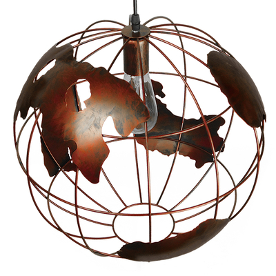 GLOBOSTAR® EARTH 01665 Vintage Κρεμαστό Φωτιστικό Οροφής με Ντουί 1 x E27 AC 220-240V IP20 - Χάλκινο - Μ40 x Π40 x Y40cm