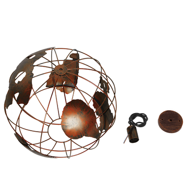 GLOBOSTAR® EARTH 01665 Vintage Κρεμαστό Φωτιστικό Οροφής με Ντουί 1 x E27 AC 220-240V IP20 - Χάλκινο - Μ40 x Π40 x Y40cm