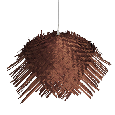 GLOBOSTAR® RICEHAT 01667 Boho Κρεμαστό Φωτιστικό Οροφής με Ντουί 1 x E27 AC 220-240V IP20 - Καφέ - Μ70 x Π70 x Y25cm