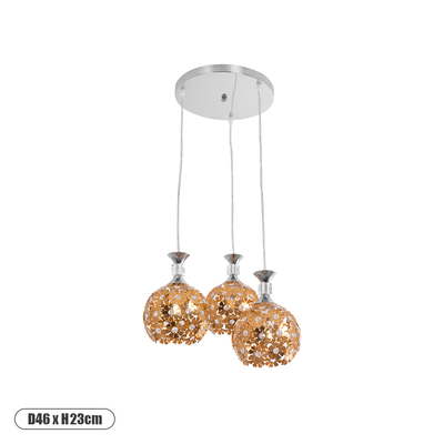 GLOBOSTAR® BOUQUET 01670 Μοντέρνο Κρεμαστό Φωτιστικό Οροφής με Ντουί 3 x E27 AC 220-240V IP20 - Πολύχρωμο - Μ46 x Π46 x Y23cm