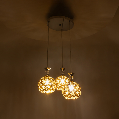 GLOBOSTAR® BOUQUET 01670 Μοντέρνο Κρεμαστό Φωτιστικό Οροφής με Ντουί 3 x E27 AC 220-240V IP20 - Πολύχρωμο - Μ46 x Π46 x Y23cm