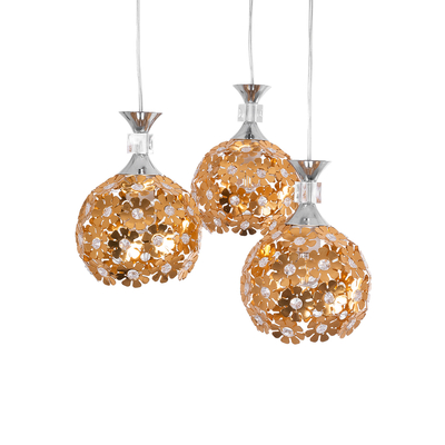 GLOBOSTAR® BOUQUET 01670 Μοντέρνο Κρεμαστό Φωτιστικό Οροφής με Ντουί 3 x E27 AC 220-240V IP20 - Πολύχρωμο - Μ46 x Π46 x Y23cm