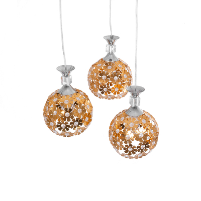 GLOBOSTAR® BOUQUET 01670 Μοντέρνο Κρεμαστό Φωτιστικό Οροφής με Ντουί 3 x E27 AC 220-240V IP20 - Πολύχρωμο - Μ46 x Π46 x Y23cm