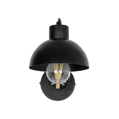 GLOBOSTAR® GRANT 00902 Μοντέρνο Φωτιστικό Τοίχου - Απλίκα με Ντουί 1 x E27 AC 220-240V IP20 - Μαύρο & Μπεζ - Μ15 x Π23 x Υ22cm