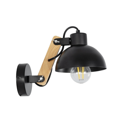 GLOBOSTAR® GRANT 00902 Μοντέρνο Φωτιστικό Τοίχου - Απλίκα με Ντουί 1 x E27 AC 220-240V IP20 - Μαύρο & Μπεζ - Μ15 x Π23 x Υ22cm