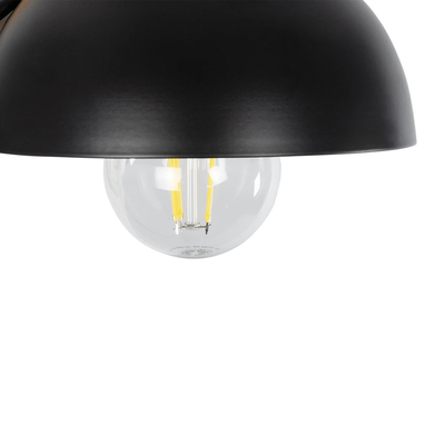 GLOBOSTAR® GRANT 00902 Μοντέρνο Φωτιστικό Τοίχου - Απλίκα με Ντουί 1 x E27 AC 220-240V IP20 - Μαύρο & Μπεζ - Μ15 x Π23 x Υ22cm