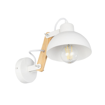 GLOBOSTAR® GRANT 00903 Μοντέρνο Φωτιστικό Τοίχου - Απλίκα με Ντουί 1 x E27 AC 220-240V IP20 - Λευκό & Μπεζ - Μ15 x Π23 x Υ22cm