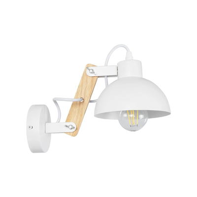 GLOBOSTAR® GRANT 00903 Μοντέρνο Φωτιστικό Τοίχου - Απλίκα με Ντουί 1 x E27 AC 220-240V IP20 - Λευκό & Μπεζ - Μ15 x Π23 x Υ22cm