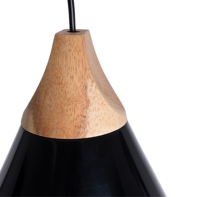 GLOBOSTAR® SHADE 00906 Μοντέρνο Κρεμαστό Φωτιστικό Οροφής με Ντουί 1 x E27 AC 220-240V IP20 - Μαύρο & Μπεζ - Μ23 x Π23 x Υ22cm