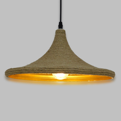 GLOBOSTAR® SHANGHAI ROPE 00917 Boho Κρεμαστό Φωτιστικό Οροφής με Ντουί 1 x E27 AC 220-240V IP20 - Μπεζ - Μ37 x Π37 x Υ20cm