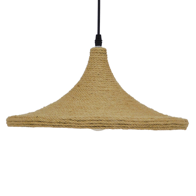 GLOBOSTAR® SHANGHAI ROPE 00917 Boho Κρεμαστό Φωτιστικό Οροφής με Ντουί 1 x E27 AC 220-240V IP20 - Μπεζ - Μ37 x Π37 x Υ20cm