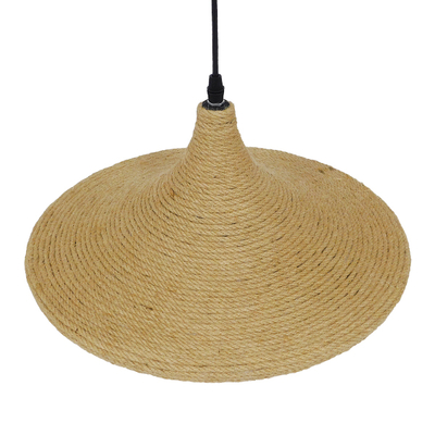 GLOBOSTAR® SHANGHAI ROPE 00917 Boho Κρεμαστό Φωτιστικό Οροφής με Ντουί 1 x E27 AC 220-240V IP20 - Μπεζ - Μ37 x Π37 x Υ20cm