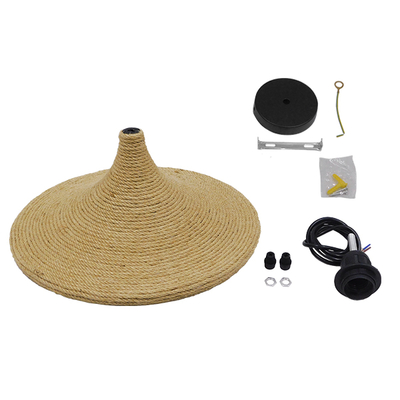 GLOBOSTAR® SHANGHAI ROPE 00917 Boho Κρεμαστό Φωτιστικό Οροφής με Ντουί 1 x E27 AC 220-240V IP20 - Μπεζ - Μ37 x Π37 x Υ20cm