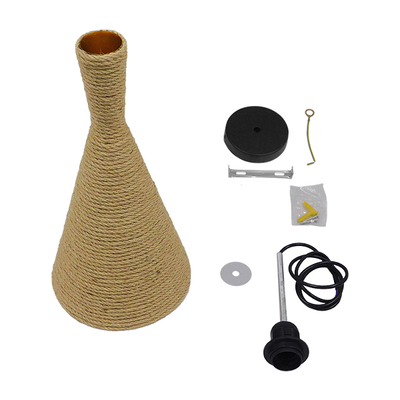 GLOBOSTAR® SHANGHAI 00918 Boho Κρεμαστό Φωτιστικό Οροφής με Ντουί 1 x E27 AC 220-240V IP20 - Μπεζ & Χρυσό - Μ19 x Π19 x Υ38cm