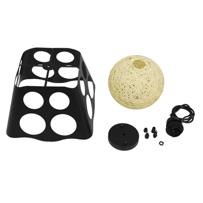 GLOBOSTAR® CARTER 00962 Μοντέρνο Κρεμαστό Φωτιστικό Οροφής με Ντουί 1 x E27 AC 220-240V IP20 - Μαύρο & Μπεζ - Μ28 x Π28 x Υ22cm