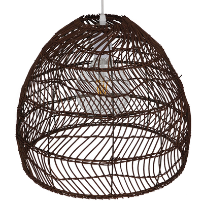 GLOBOSTAR® MALIBU 00970 Boho Κρεμαστό Φωτιστικό Οροφής με Ντουί 1 x E27 AC 220-240V IP20 - Καφέ - Μ40 x Π40 x Υ35cm