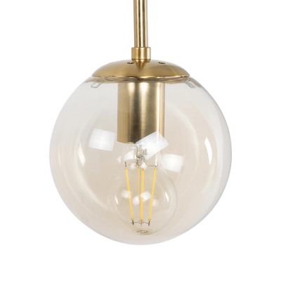 GLOBOSTAR® MADISON 01427 Μοντέρνο Φωτιστικό Τοίχου - Απλίκα με Ντουί 1 x E27 AC 220-240V IP20 - Χρυσό & Μελί - Μ15 x Π25 x Υ65cm