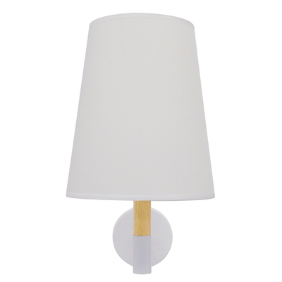 GLOBOSTAR® LYDFORD 01433 Μοντέρνο Φωτιστικό Τοίχου - Απλίκα με Ντουί 1 x E27 AC 220-240V IP20 - Λευκό & Μπέζ - Μ20 x Π28 x Υ36cm